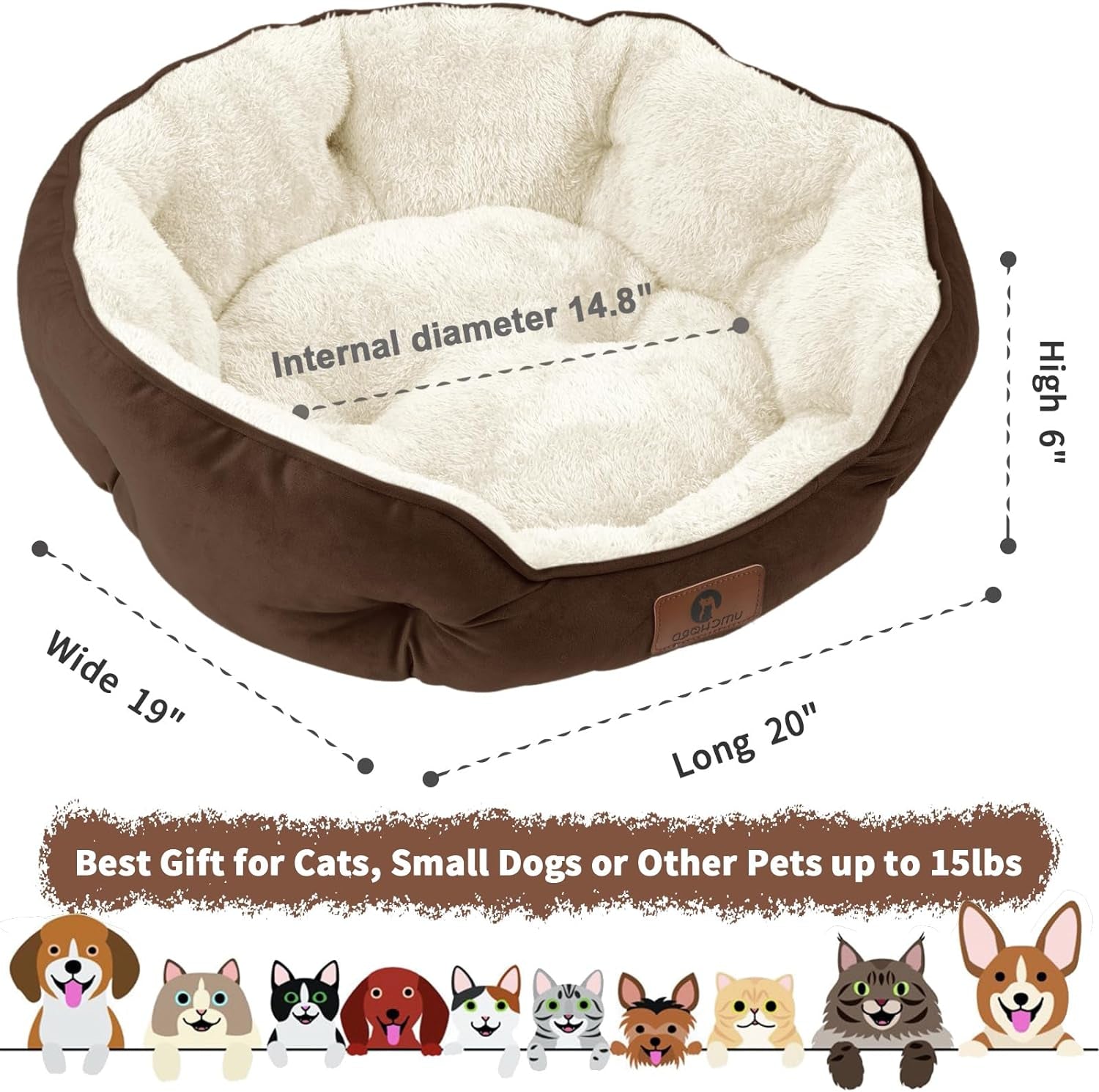 Extra Soft Machine Washable Small Dog And Cat Bed 